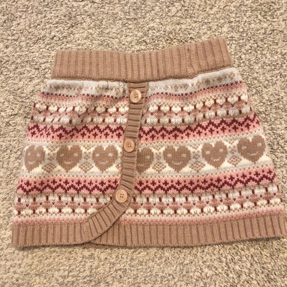 2T knit skirt with faux fur vest